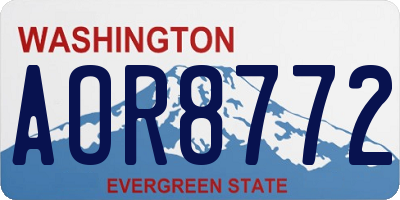 WA license plate AOR8772