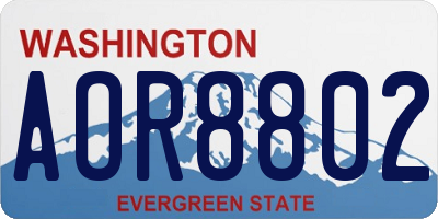 WA license plate AOR8802