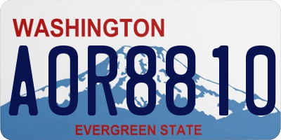 WA license plate AOR8810