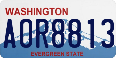 WA license plate AOR8813