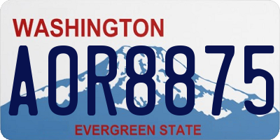 WA license plate AOR8875