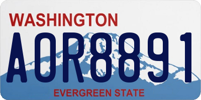WA license plate AOR8891
