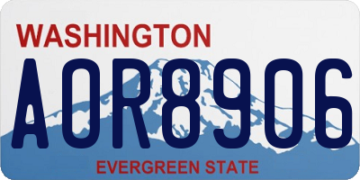 WA license plate AOR8906