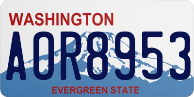 WA license plate AOR8953