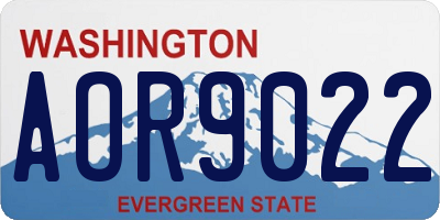 WA license plate AOR9022