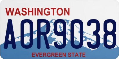 WA license plate AOR9038