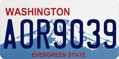 WA license plate AOR9039