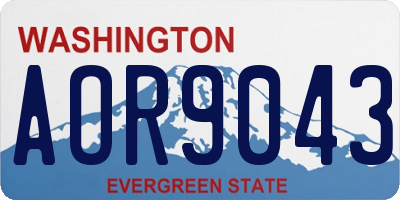 WA license plate AOR9043
