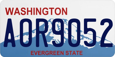 WA license plate AOR9052