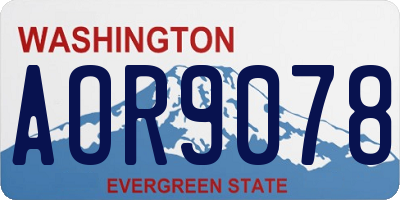 WA license plate AOR9078
