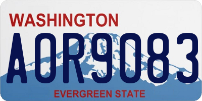 WA license plate AOR9083