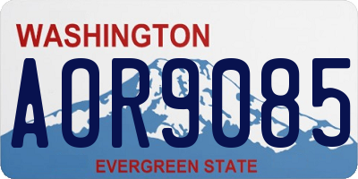 WA license plate AOR9085