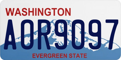 WA license plate AOR9097