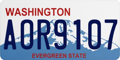 WA license plate AOR9107