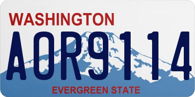 WA license plate AOR9114