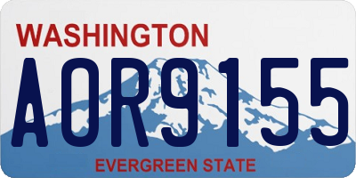 WA license plate AOR9155