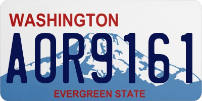 WA license plate AOR9161