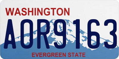 WA license plate AOR9163
