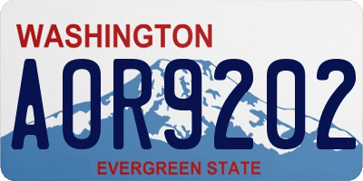 WA license plate AOR9202