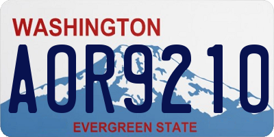 WA license plate AOR9210