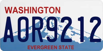 WA license plate AOR9212