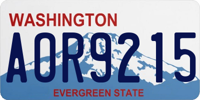 WA license plate AOR9215