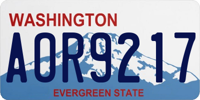 WA license plate AOR9217