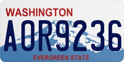 WA license plate AOR9236