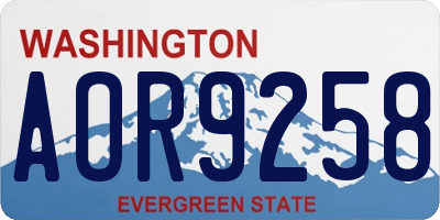 WA license plate AOR9258