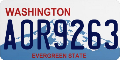 WA license plate AOR9263