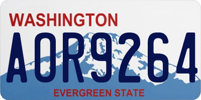 WA license plate AOR9264