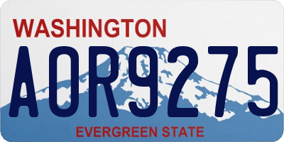 WA license plate AOR9275