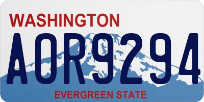 WA license plate AOR9294
