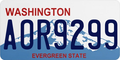 WA license plate AOR9299