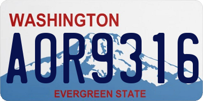 WA license plate AOR9316