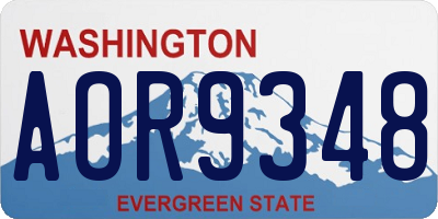 WA license plate AOR9348