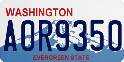 WA license plate AOR9350