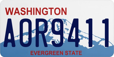 WA license plate AOR9411