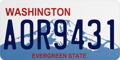 WA license plate AOR9431