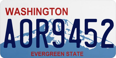 WA license plate AOR9452