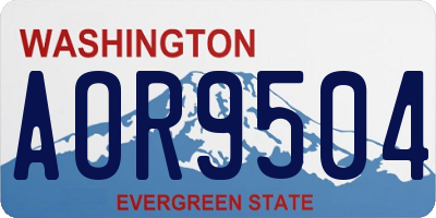 WA license plate AOR9504