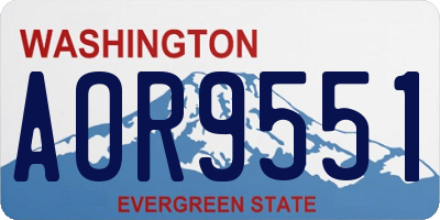 WA license plate AOR9551