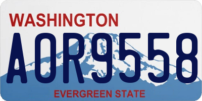 WA license plate AOR9558