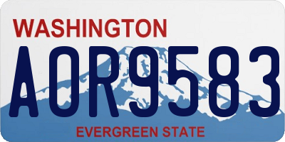 WA license plate AOR9583