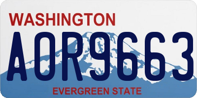 WA license plate AOR9663