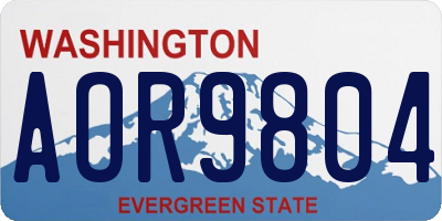 WA license plate AOR9804
