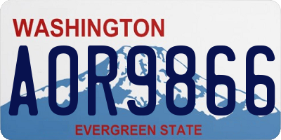 WA license plate AOR9866