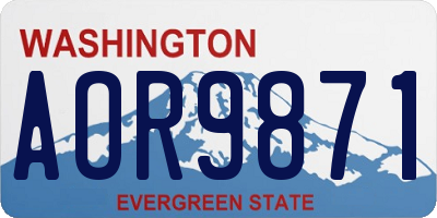 WA license plate AOR9871