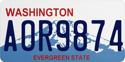 WA license plate AOR9874