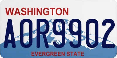 WA license plate AOR9902